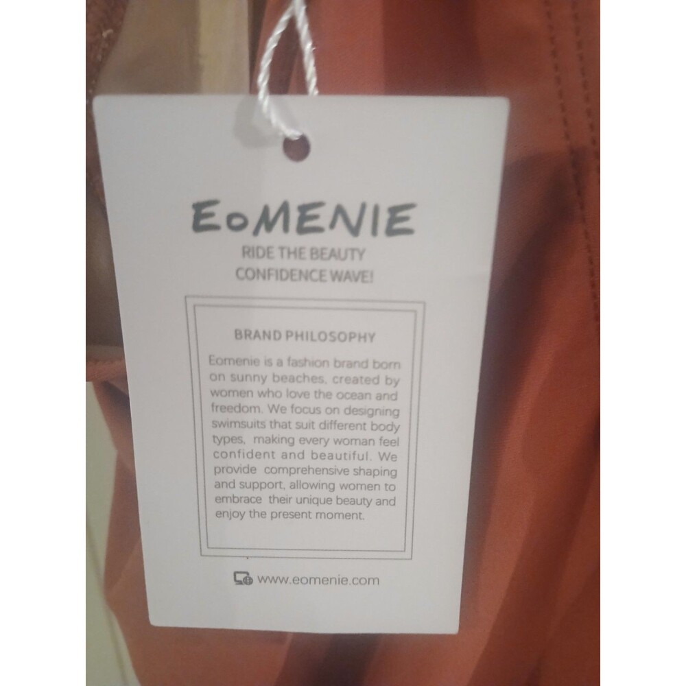 Eomenie Twist Front Side Shirred 1 PC Women 2XL Orange Molded Cup New - Picture 3 of 5